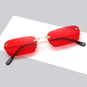2021 Лято Унисекс Ретро Нюанси на Правоъгълни Слънчеви Очила Цвят на Карамел UV400 Метална Дограма за Прозрачни Лещи Слънчеви Очила очила Очила 1