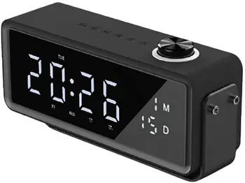 Стъклена slr Безжична Bluetooth-колона с функция за аларма, Тежък бас, 360-градусова стереозвук, Преносима колонка, FM радио 1