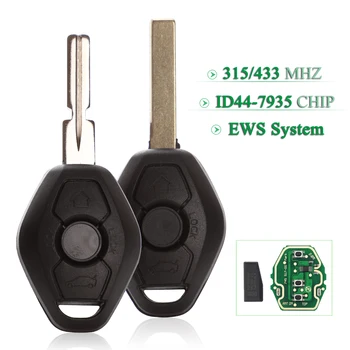 jingyuqin 315/433 Mhz Чип ID44 Дистанционно на Ключа на Автомобила EWS Sytem за BMW 1 3 5 7 series E38 E39 E46 X3 X5, Z3 Z4 Ключодържател HU58 HU92 Нож 1