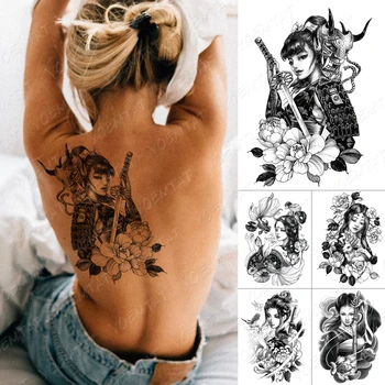 Купи онлайн Черни временни татуировки с черепа на тигъра за жени и възрастни мъже, лъв, компас, бухал, вълк, геометрия гори, фалшива татуировка, предмишницата, моющаяся татуировка / Татуировки и боди арт ~ www.intersum.fi 11