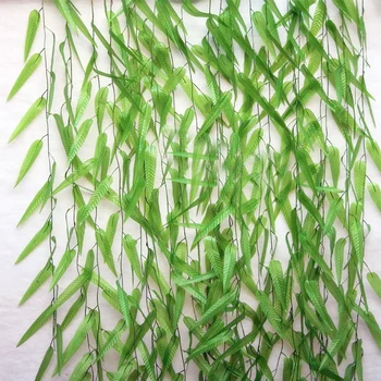 50шт пластмасов изкуствена зелена лоза с дължина 1,8 м пластмасов лоза от листата на саликса 1