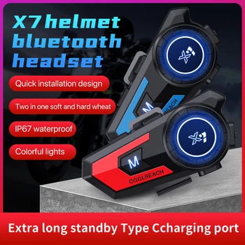 X7 Bluetooth 5,0 Мотоциклет Шлем Слушалки Водоустойчива IP65 Безжични Слушалки Поддържа Силна Връзка Музика