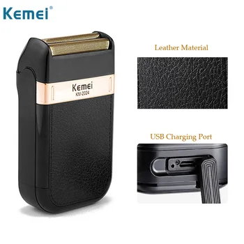 Kemei Мини Машинка за подстригване за Коса Зареждане чрез USB Мъжки Самобръсначки Брада с Двойно Острие Машина За Подстригване на Коса Скоба за Коса Мъжки Самобръсначки за Фризьори 1