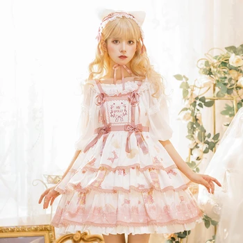 Рокля Crystal Sugar & Cat ~ Sweet Lolita JSK от yomi hotel 1