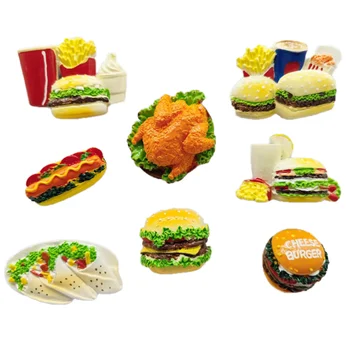 Серия Burger 3D Магнити За Хладилник От Смола Серия Home Decor Магнитни Стикери За Хладилник Снимка Офис Съобщение на Кухненски Аксесоари 1