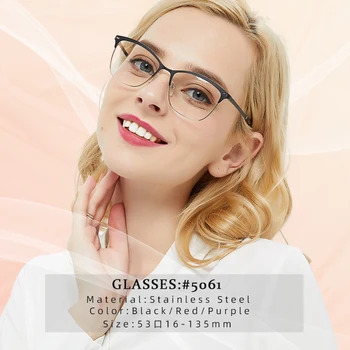 MEESHOW маркови слънчеви очила за мъже и жени оптични рамки от неръждаема стомана Елегантни Очила Люнеты Потребителски лещи, Предписани Очила 5061 1