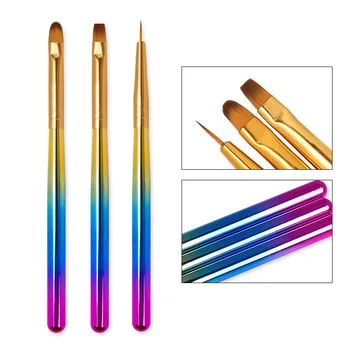 3 нов стил боя верига дръжка цвят пръчка фототерапия найлонова четка за нокти, бижута инструмент дръжка арт набор от 1