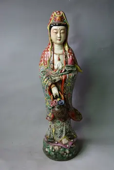 Рядък стар Порцелан от династията Цин пастельная порцеланова статуетка, Ориенталски дами, ангели, Безплатна доставка