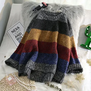 Купи онлайн Японски прост вязаный пуловер 2022 есен зима нов дамски обикновен пуловер модни скок с дълъг ръкав / Дамски дрехи ~ www.intersum.fi 11