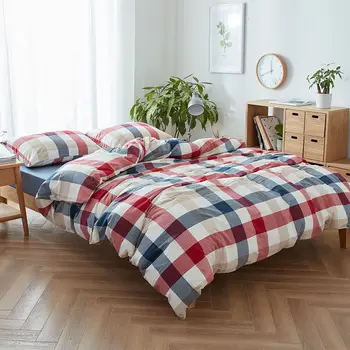Комплект от памучен мрежа от 4 теми, комплект от futon одеяла, спално бельо за хотели от 3 теми 150x200 см 1
