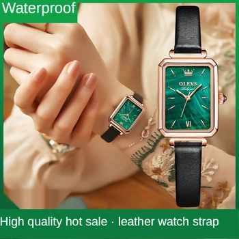 Часовници горещи продажба на малки зелени часовници квадратни кварцови часовници, водоустойчиви дамски часовници дамски 1