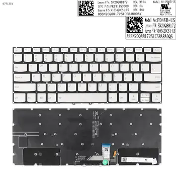 Новата работа на смени клавиатура US QWERTY клавиатура за лаптоп Lenovo Yoga c930-13 c930-13ikb СРЕБРИСТ цвят с Осветление и Без РАМКА 1