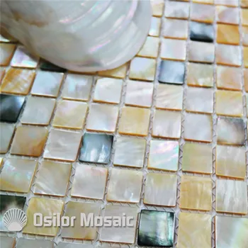 100% натурална морска мивка yellowlip и blacklip перламутровая мозайка, плочки за декорация на баня стенни плочки 1