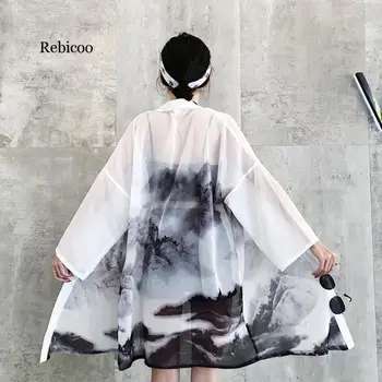 Японските екипи кимоно жилетка женски юката китайското женско кимоно harajuku kawaii дрехи, блуза, риза хаори оби 1