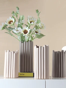 Скандинавска керамична ваза модерни минималистичные художествени вази за цветя за декорация на хола централните елементи за сватби начало декор 1