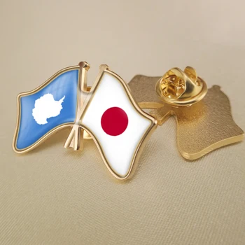 Япония и Антарктида Кръстосани Двойни Знамена Приятелство Игли за Ревери Брошки Икони 2