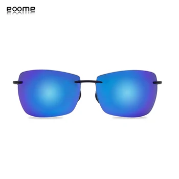 eoome Без рамки квадратна форма мъжки Поляризирани слънчеви очила Light TR90 Спортни Слънчеви очила с защита от uv плажни слънчеви очила с калъф 2