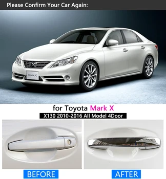 за Toyota Mark X 2010-2016 Япония Модел Хромирана Дръжка на Капака Decorating Kit 2011 2012 2013 2014 2015 Аксесоари Етикети Стайлинг Автомобили 2