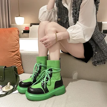 Дамски обувки, Новост 2021 г., дамски модни тънки обувки в приказен стил в корейски стил, удобни обувки с димна тръба 2