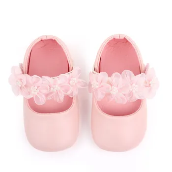 Обувки За малки момичета, Обувки За бебета, Скъпа Обувки Принцеса Мери Джейн с Цветен Модел, Скъпа Обувки на равна подметка За Деца, Софт TPR Подметка, Първите Проходилка от 0 до 1 година 2