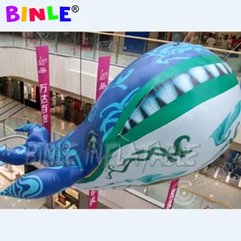 Реквизит за филма подвешивает надуваема Акула, цветен надуваем балон за китови риби с led крушки за украса на тавана 2