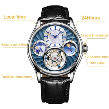 GIV Мъжки Механични Часовници С Настоящото Летенето Турбийоном Ръчни Часовници с виртуален скелет Часовници за Мъже S 2021 relojes para reloj hombre 2