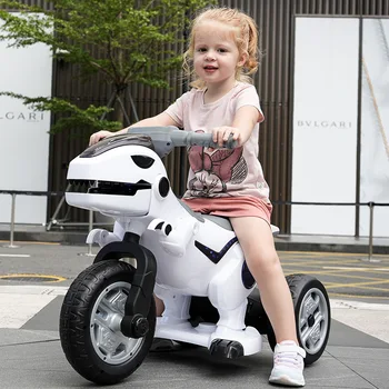 Детски Електрически Динозавър Мотоциклет Зареждане на Електрически Светлини Голям Триколка Количка за Каране на Електрически Автомобил за Деца от Деца 2