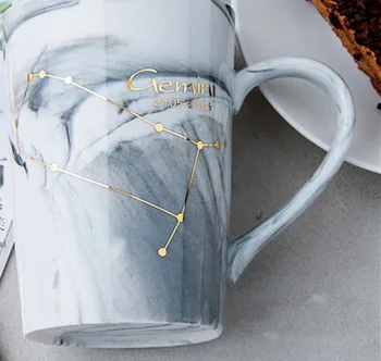 Скандинавска керамична чаша в съзвездието, чаша, чашата за кафе, домашно приготвени чаша за вода, чай, продукти за напитки с капак, лъжица 2