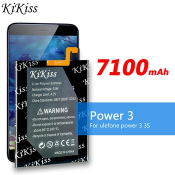 100% Оригинална Батерия KiKiss 7100 ма за Ulefone Power 3 3 Сменяеми Батерии за мобилен телефон + Подарък Инструменти 2