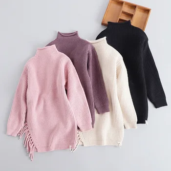 2018 нови модни пуловери за момичета дълги стилни детски пуловери от 4 до 10 години детски пуловер C2010 2