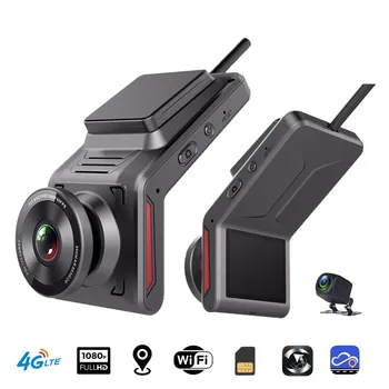 4G камера 2lens автомобилен видеорекордер wifi gps облачен предни и задни автомобил black box full hd камера парковочная камера за нощно виждане 2
