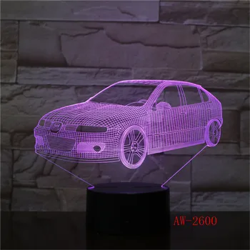 7 Цветове, Променящи Творчески Подаръци, Бръмбар, Моделиране на Автомобила, 3D Led Настолна Лампа, Usb Сензорен Бутон, Автомобилни Нощни лампи, Бебешки AW-2600 2