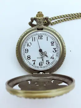 Ретро ретро висулка е Парче Выдалбливают Модерни часовници Колие джобни часовници подарък 2
