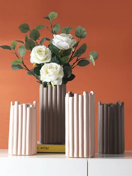 Скандинавска керамична ваза модерни минималистичные художествени вази за цветя за декорация на хола централните елементи за сватби начало декор 2