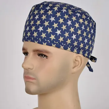 Мъжка шапка-търкане с принтом Hennar от 100% памук с завязывающейся отзад на панделка за повечето мъжки голове 2