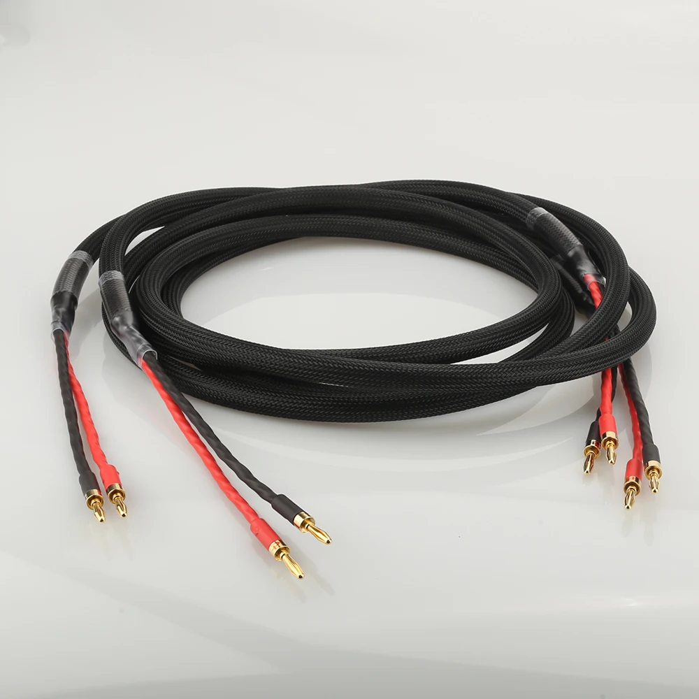 1 чифт високоговорители кабели 6N OFC 8Cores с позлатените приставка адаптер тип 