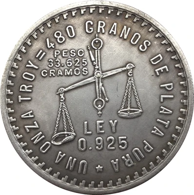 1947 Мексико 1 КОПИЕ монети Онза 42 мм Изображение 1