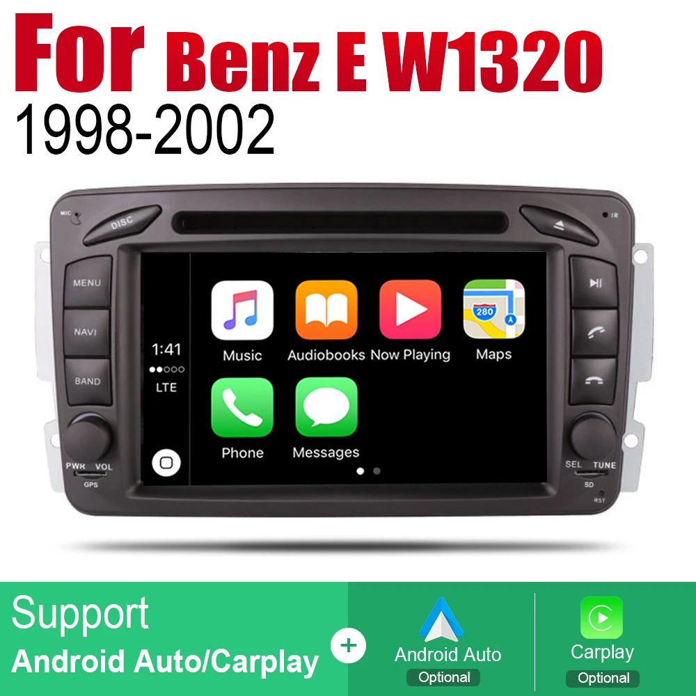 Android 2 Din Авто Радио DVD За Mercedes Benz E W1320 1998 ~ 2002 NTG Автомобилен Мултимедиен Плейър GPS Навигационна Система, Стерео Радио Изображение 1