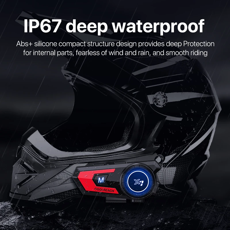 X7 Bluetooth 5,0 Мотоциклет Шлем Слушалки Водоустойчива IP65 Безжични Слушалки Поддържа Силна Връзка Музика Изображение 1