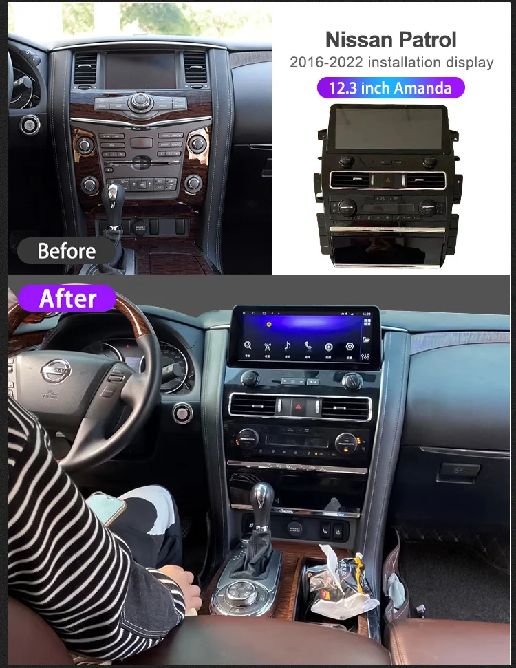 За Nissan Armada Patrol Y62 Infiniti QX80 2010-2020 GPS Bluetooth Tesla Стил Екран, Аудио, Авто Радио, Мултимедиен Плеър, Стерео Изображение 2