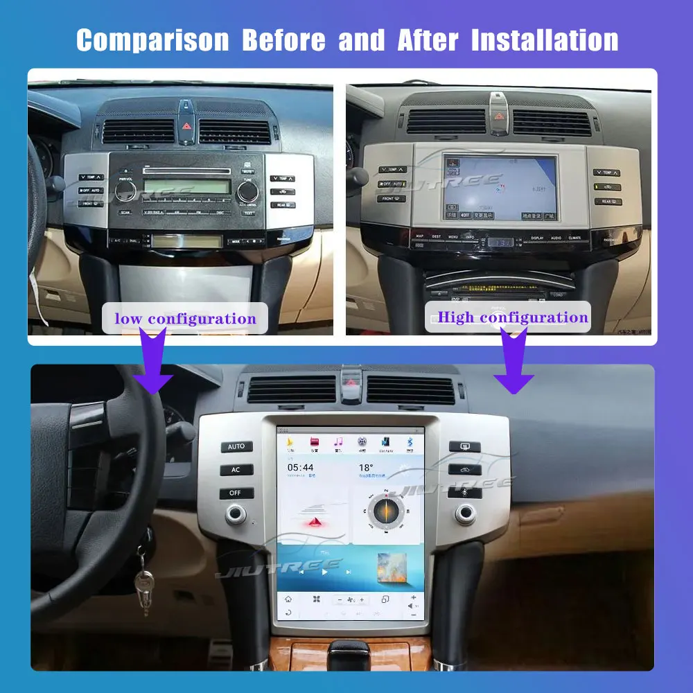 За Toyota Reiz Mark X 2005 2006-2009 Android 11,0 Авто Радио DVD Мултимедиен Плейър Авторадио Стерео Автоматична Навигация GPS Изображение 2