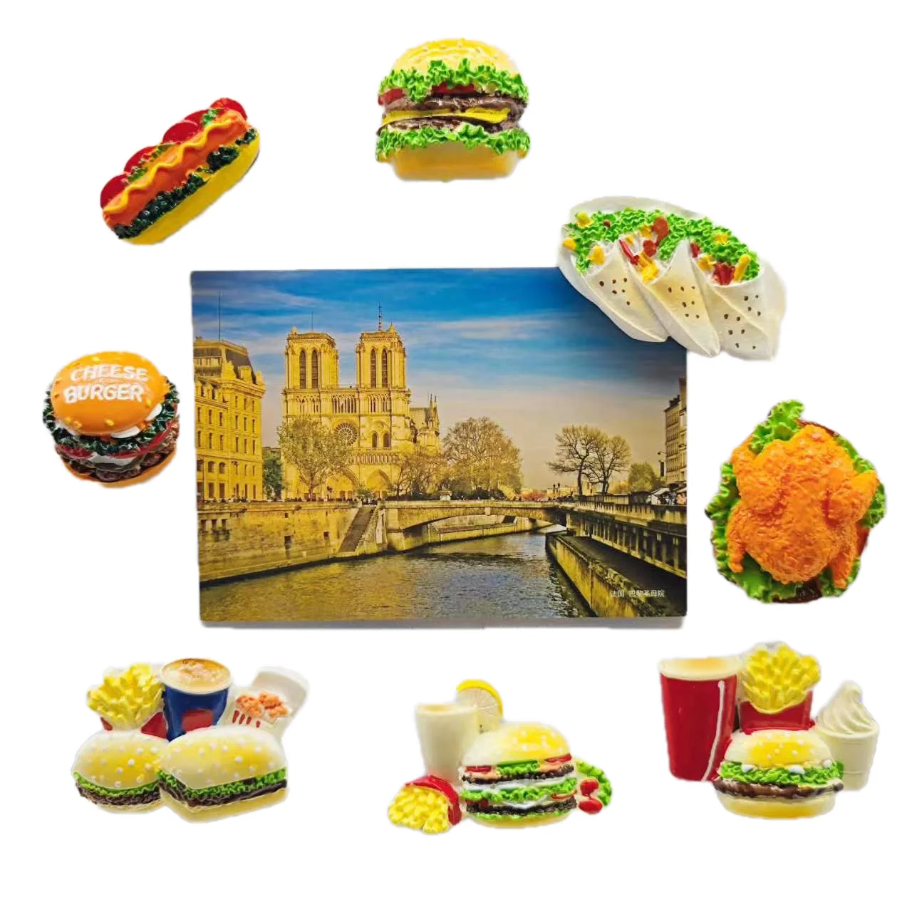 Серия Burger 3D Магнити За Хладилник От Смола Серия Home Decor Магнитни Стикери За Хладилник Снимка Офис Съобщение на Кухненски Аксесоари Изображение 2