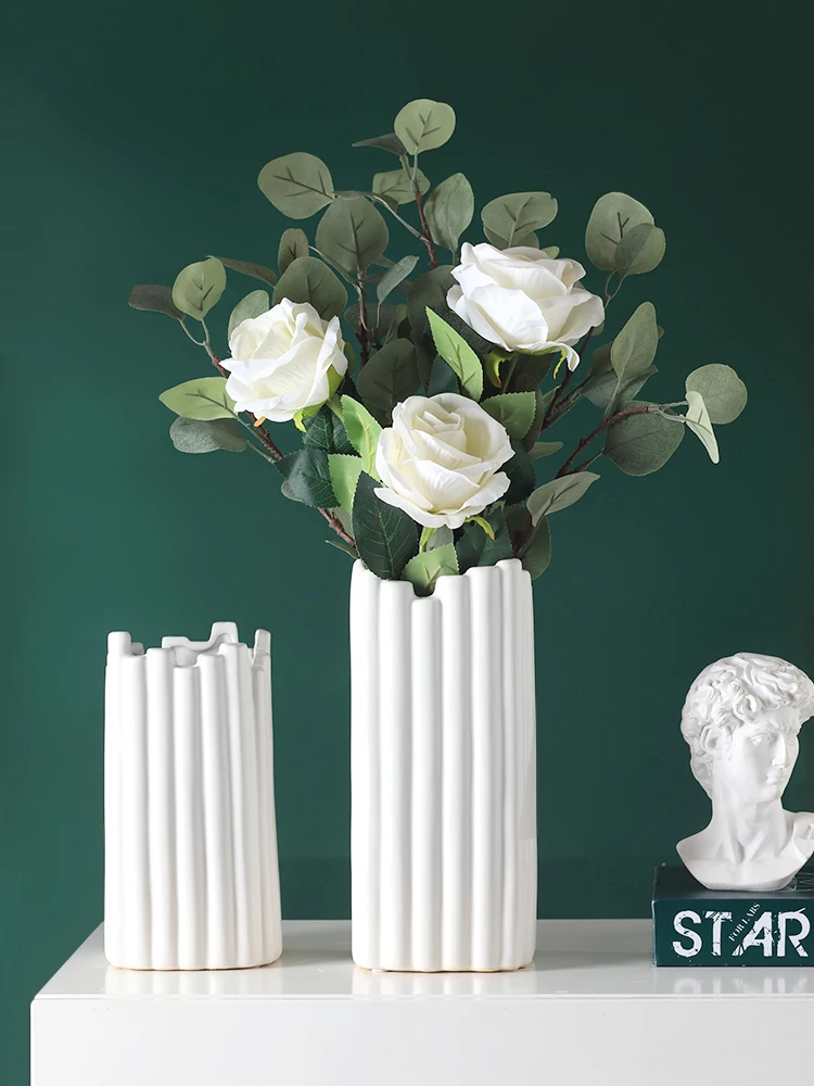 Скандинавска керамична ваза модерни минималистичные художествени вази за цветя за декорация на хола централните елементи за сватби начало декор Изображение 2