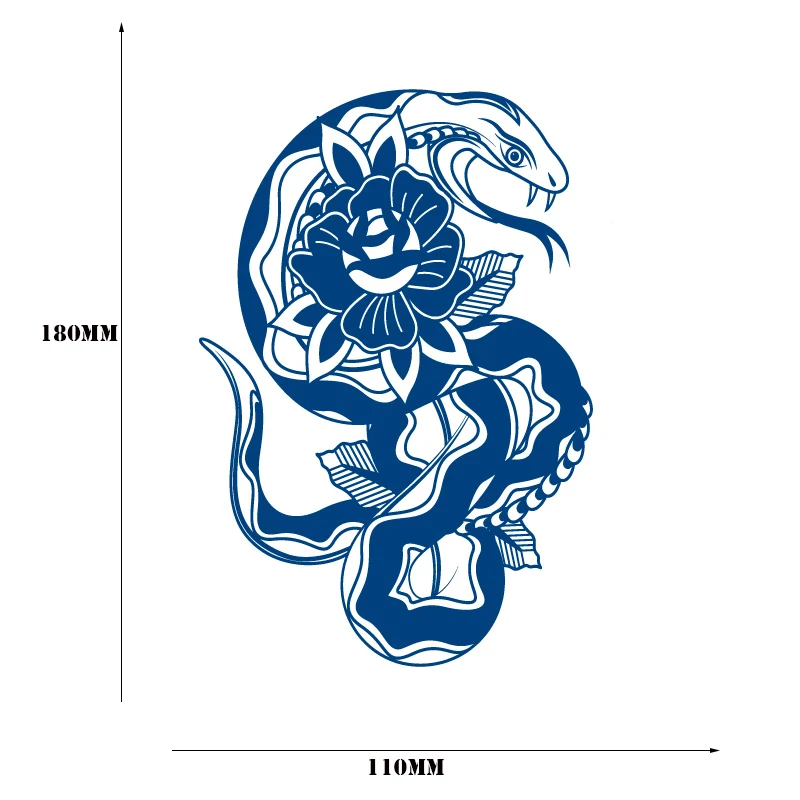Японската Полупостоянная Трайно Фалшива Татуировка с Змеиным Цвете Боди Арт Ръка Фалшива Татуировка на Жените и Мъжете Изображение 4