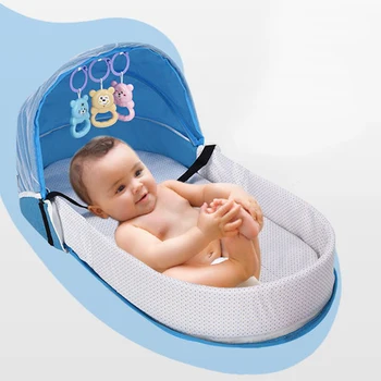 Kid Детска Пътна Легло Легла За Защита На Новороденото Mosquito Net Преносим Кош Детска Сгъваема Дишаща Детска Спална Кошница 1