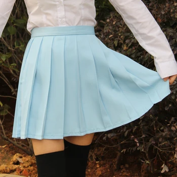 Акварелни японски плисирани поли с висока талия, JK, однотонная плиссированная пола за момичета, Скъпа пола за училищна униформа за cosplay 1