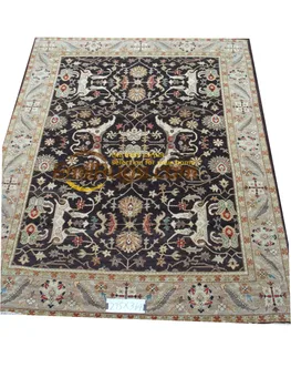 Турски килим Занаят Производство на Вълнени Ръчно Разтегателен Одеяло на Пода, За Спални Старинен Ретро Растителен дизайн Натурална Овче Руно 1