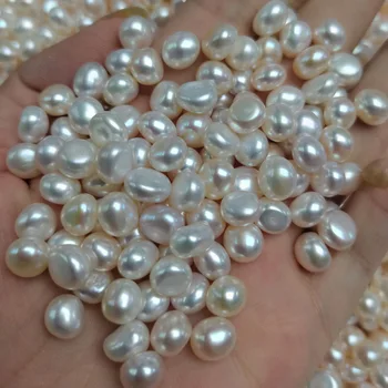 10 бр. сладководни перли бял бароковата перла 7-9 мм за обеци 