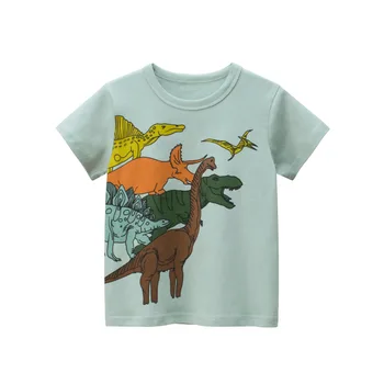 Тениска Дрехи За Момчета Летни Детски Блузи С Принтом Динозавър С Къси Ръкави Ежедневни Тениска За Деца 1