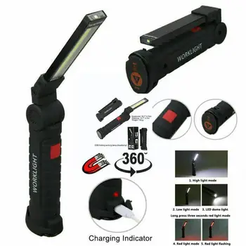 5 Режима на Удари Led Работно Светлина USB Акумулаторни Работни Светлини С Магнитен Led Фенерче Инспектиращата Лампа За Ремонт на Автомобили Лагер P4b5 1